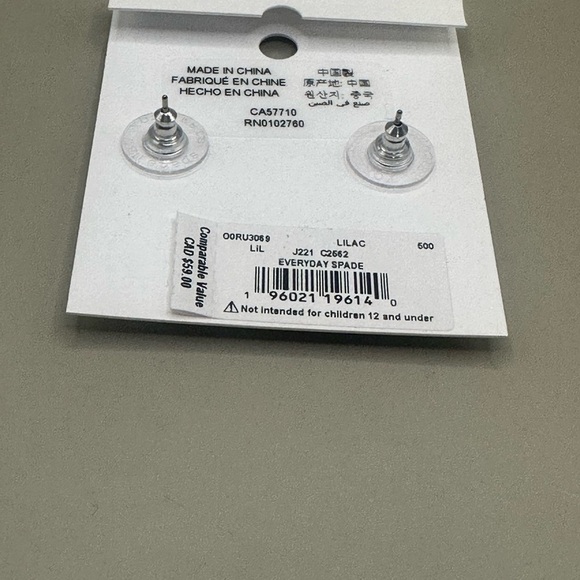 Kate Spade Lilac Spade Stud Earrings - Picture 3 of 3